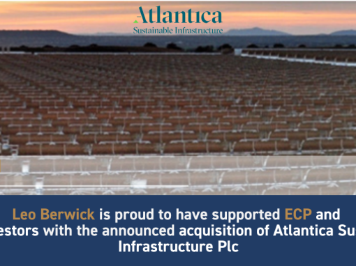 Leo Berwick supports ECP and its co-investors with the acquisition of Atlantica Sustainable Infrastructure Plc